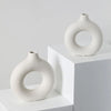 Halo Modern Ceramic Vase 2 Piece Set for Flowers and Home Decor