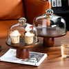Premium Acacia Wood Serving Stand Elegant Dessert Display Platter