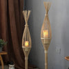 Rustic Woven LED Candlestick Lanterns For Home Decor