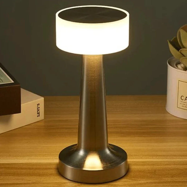 Modern Chrome Table Lamp For Bedroom Nightstand Desk Lighting