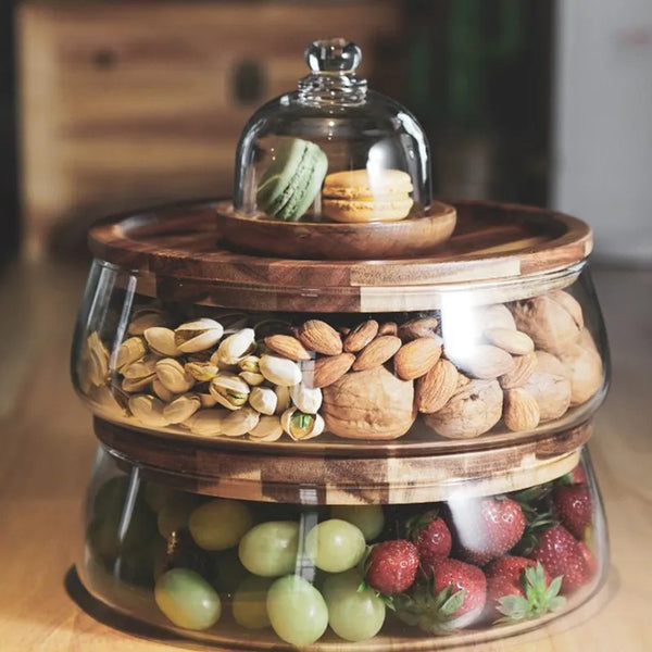 Natural Handcrafted Wooden Food Container For Eco Friendly Kitchen Storage