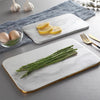 Elegant Gold Trim Marble Cutting Board For Kitchen Food Prep And Serving