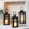 Elegant Outdoor Candle Lanterns 3 Piece Set For Patio Garden Decor