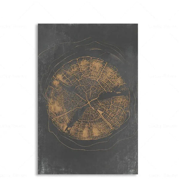 Elegant Tree Rings Abstract Canvas Wall Art For Modern Homes