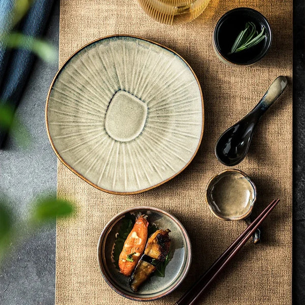 Ikari 5 Piece Ceramic Dinnerware Set With Smooth Glaze Finish