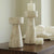 Faux Travertine Stone Candle Holder Decor Modern Home Accent