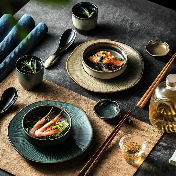 Ikari 5 Piece Ceramic Dinnerware Set With Smooth Glaze Finish