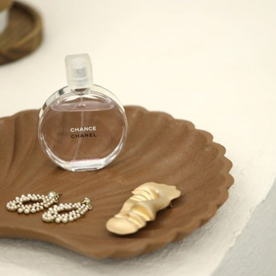 Seashell Painted Wood Dish & Tray