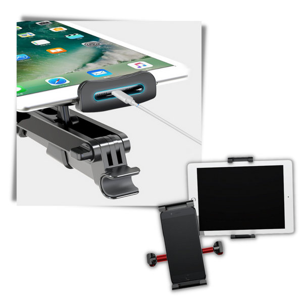 Backseat Tablet And Phone Holder With 360 Degree Rotation And Non-Slip Grip