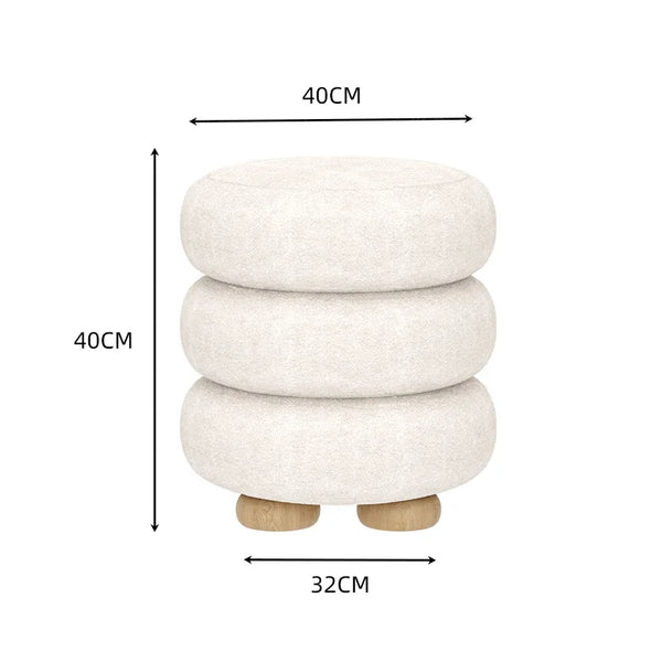 Macaron Velvet Swirl Ottoman Plush Cushion Footrest For Home