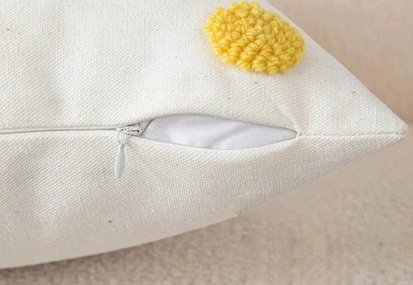 Sweet Daisy Embroidered Pillow