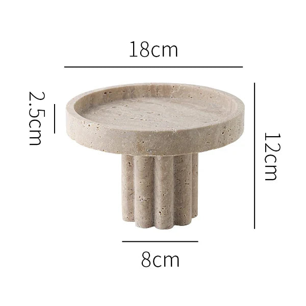 Faux Travertine Decorative Stands For Home Shelf Vase And Plant Display