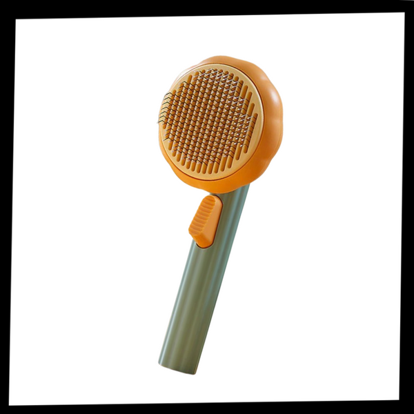 Pumpkin Shaped Self Cleaning Pet Grooming Brush With Pain Free Bristles