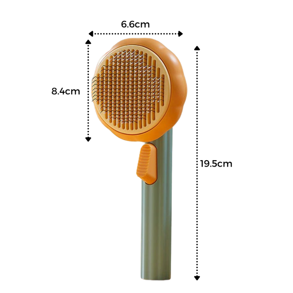 Pumpkin Shaped Self Cleaning Pet Grooming Brush With Pain Free Bristles