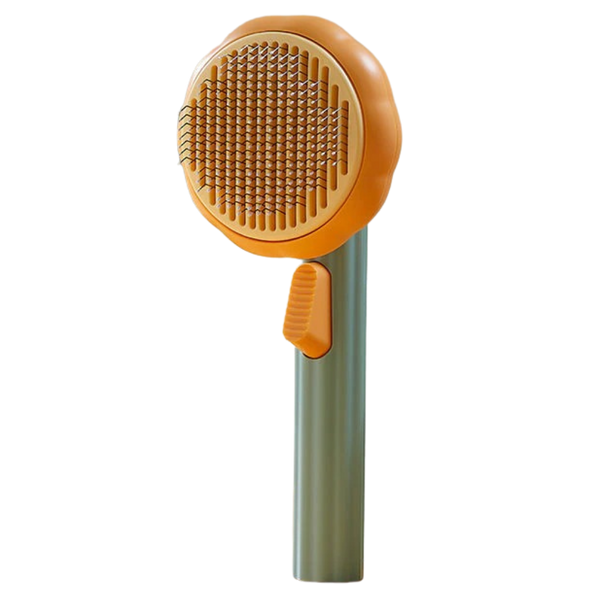 Pumpkin Shaped Self Cleaning Pet Grooming Brush With Pain Free Bristles