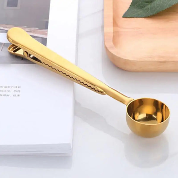 Elegant Espresso Spoon Clip And Coffee Bag Sealer Organizer