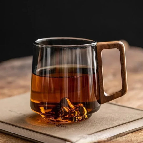 Crystal Summit Mountain Peak Heat Resistant Glass Mug For Coffee And Tea