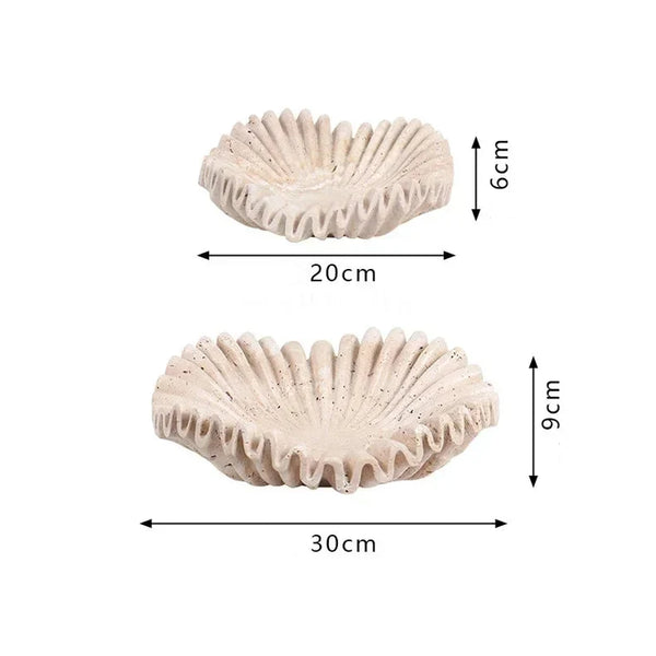 Organic Faux Travertine Sculptural Centerpiece For Modern Home Decor
