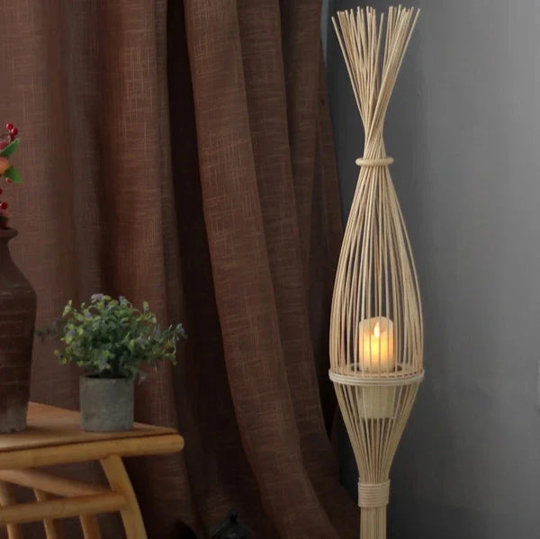 Rustic Woven LED Candlestick Lanterns For Home Decor
