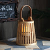 Natural Bamboo Flameless Candle Holder With Realistic Flickering Light