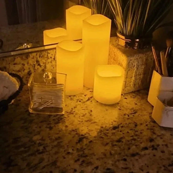 Battery Operated Flameless Candles Realistic Melted Wax Drip Led Decor