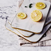 Elegant Gold Trim Marble Cutting Board For Kitchen Food Prep And Serving