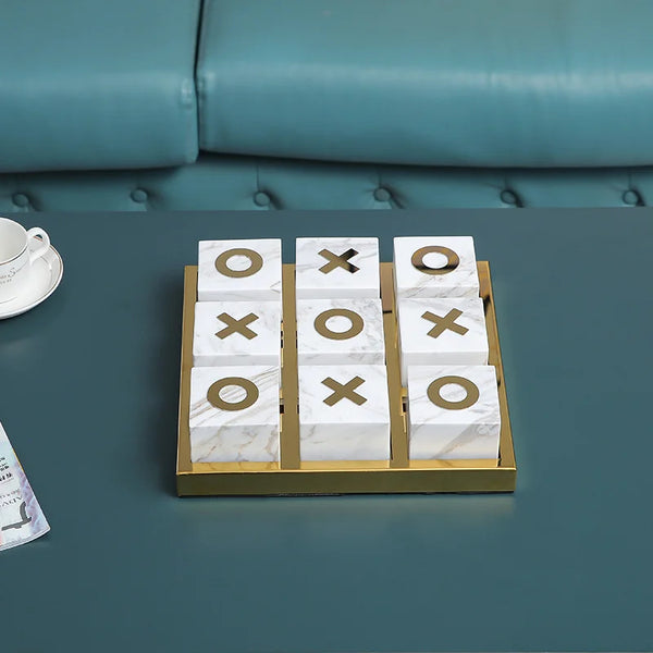 Premium Marble Tic Tac Toe Board For Home Decor And Gameplay