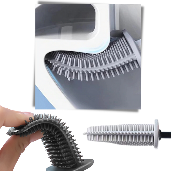 Premium Silicone Toilet Brush With Flat Head For Deep Cleaning