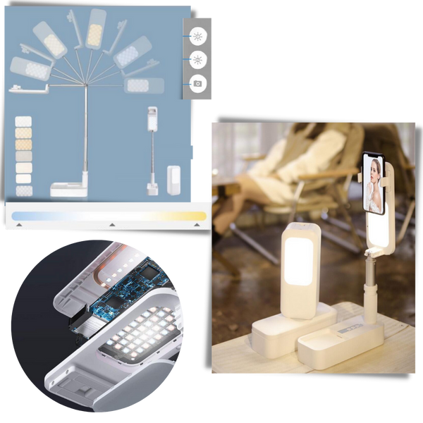 Phone Holder With Bluetooth Light Kit For Perfect Selfies