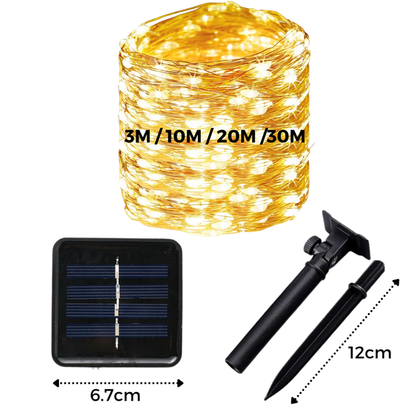 Solar Powered LED String Lights With 8 Modes And 16 Hour Run Time