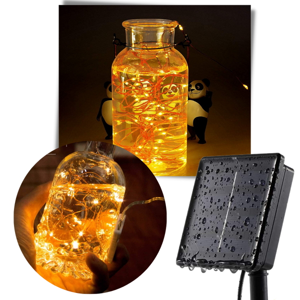 Solar Powered LED String Lights With 8 Modes And 16 Hour Run Time