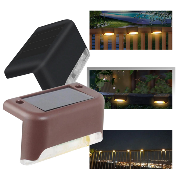 Solar Step Lights 4 Pack Warm Weatherproof Stair Illumination