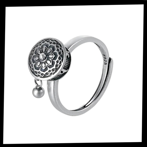 Spinning Lotus Mantra Ring For Women Mindful Compassion Reminder