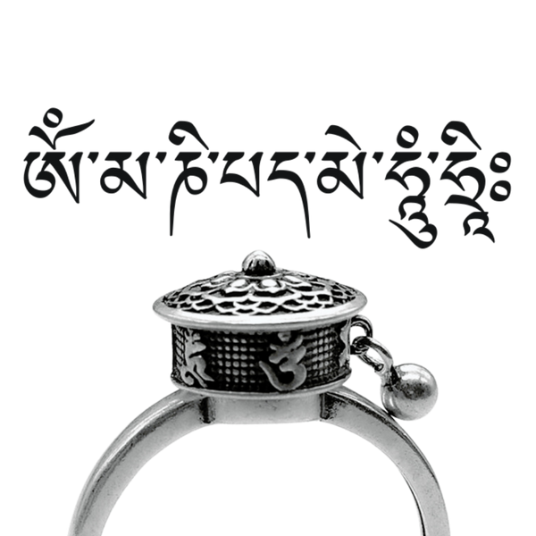Spinning Lotus Mantra Ring For Women Mindful Compassion Reminder