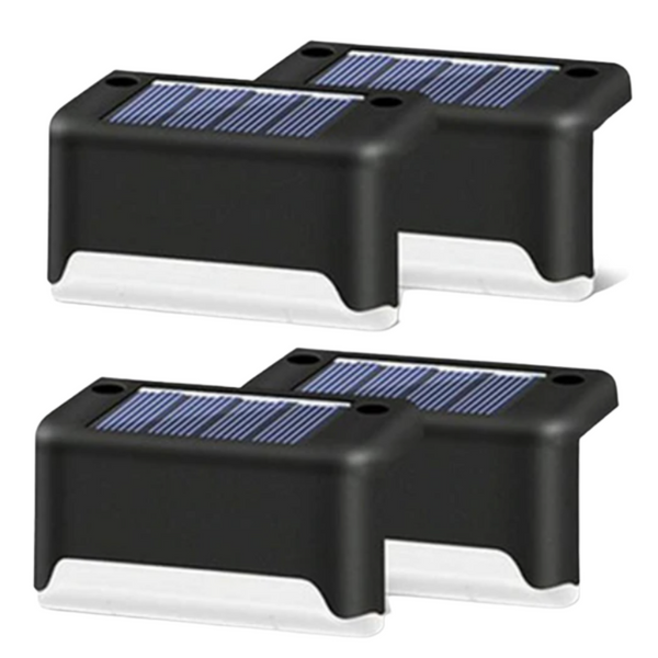 Solar Step Lights 4 Pack Warm Weatherproof Stair Illumination
