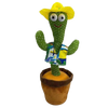 Interactive Plush Cactus Parrot Toy With Voice Recording And 360 Turning