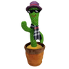 Interactive Plush Cactus Parrot Toy With Voice Recording And 360 Turning