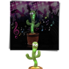 Interactive Plush Cactus Parrot Toy With Voice Recording And 360 Turning