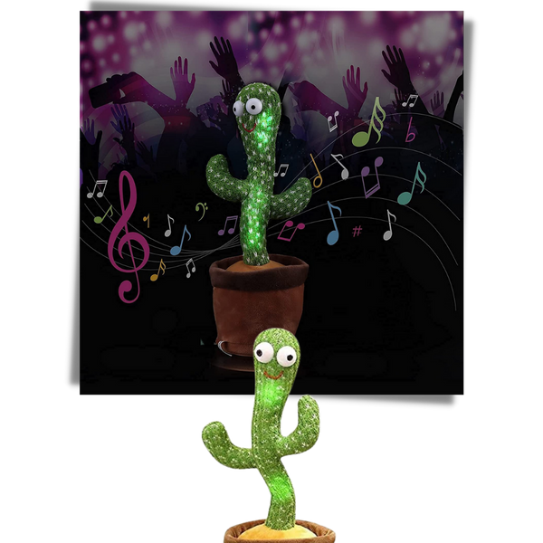 Interactive Plush Cactus Parrot Toy With Voice Recording And 360 Turning