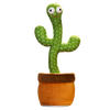 Interactive Plush Cactus Parrot Toy With Voice Recording And 360 Turning