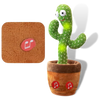 Interactive Plush Cactus Parrot Toy With Voice Recording And 360 Turning