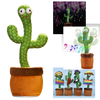 Interactive Plush Cactus Parrot Toy With Voice Recording And 360 Turning