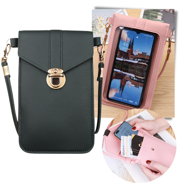 Touchscreen Phone Crossbody Bag With Secure Access And Pockets