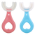 Kids U Shaped Toothbrush Set of 2 With Gentle Bristles and Soft Grips