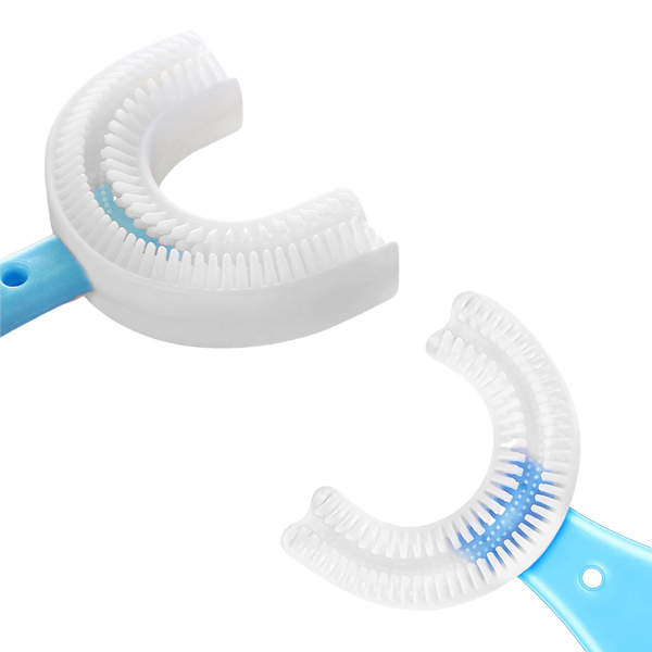 Kids U Shaped Toothbrush Set of 2 With Gentle Bristles and Soft Grips