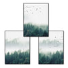 Serene Mountain Mist Canvas Wall Art 3 Piece Set Home Decor