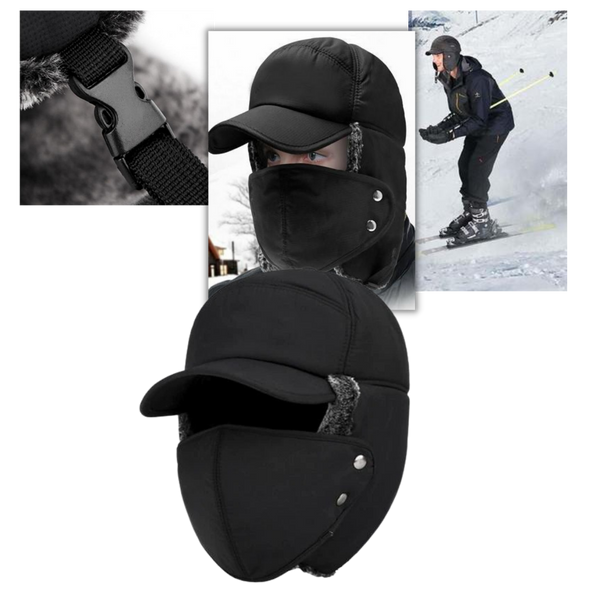 Unisex Windproof Face and Ear Protection Hat with Adjustable Fit