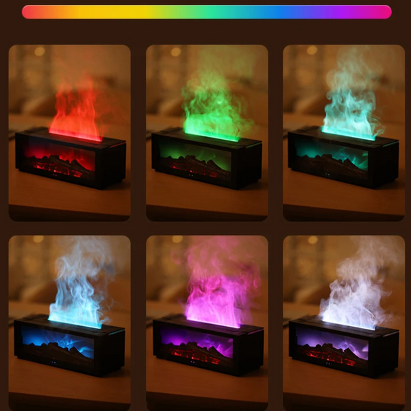 Fireplace Aroma Diffuser Humidifier With Flame Effect And Remote Control