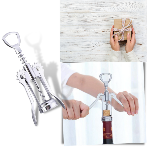 Premium Dual Function Wine Bottle Opener With Easy Grip Wing Design