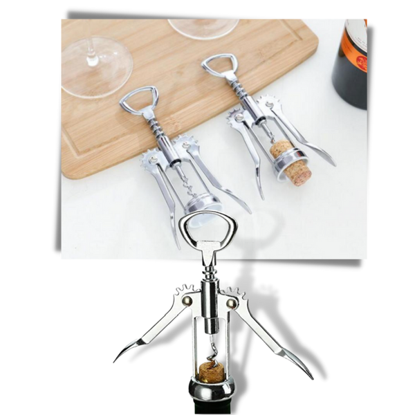 Premium Dual Function Wine Bottle Opener With Easy Grip Wing Design